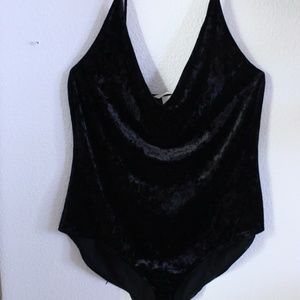 UNWORN Black Velvet Bodysuit